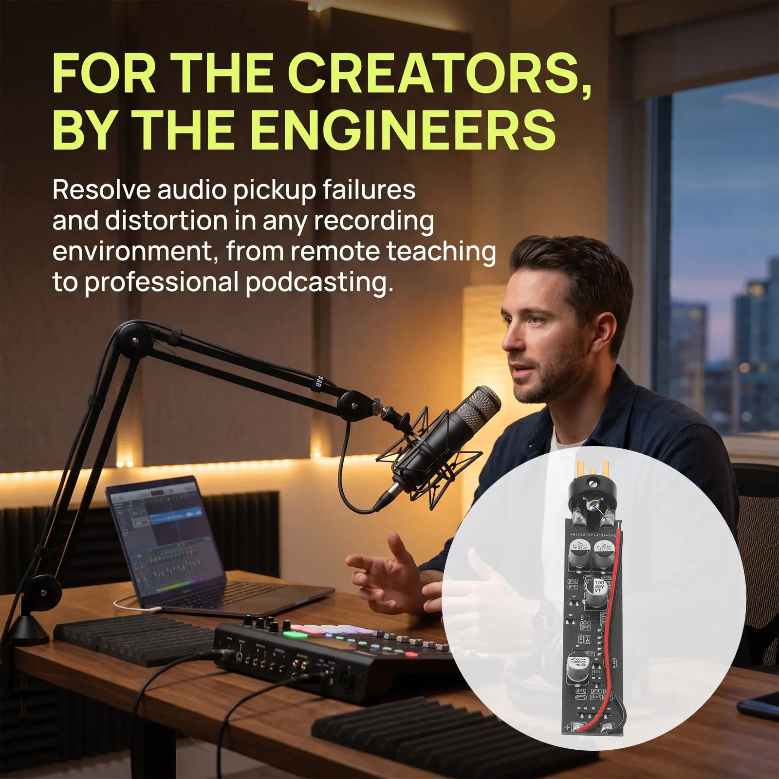 Microphone Circuit Board High Sensitivity Noise Reduction Module for Audio Recording Live Streaming
