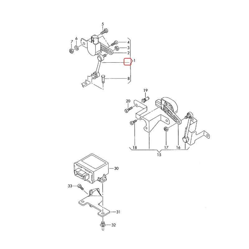 OE 1K0941274C 1K0941274B 1T0907503 Sensore di livello faro anteriore per Volkswagen Jetta Golf 5 6 Touran 1K0 941 274 C
