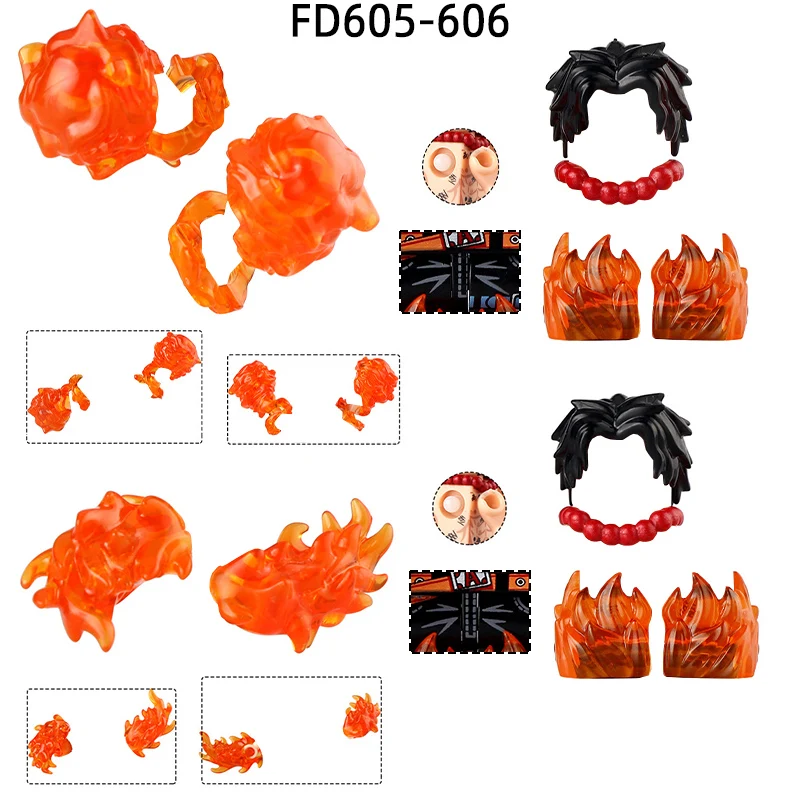 

The FD605-FD606 Weapons Pants Hair Parts Action Figures Gloves Model Blocks MOC Bricks Set Gifts Toys