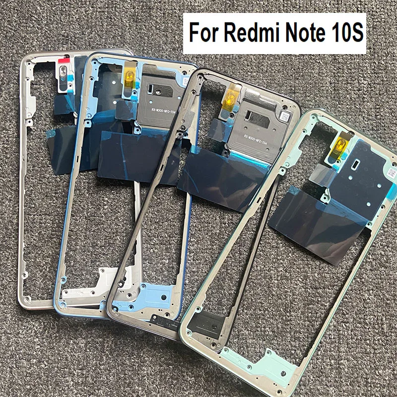 Xiaomi Redmi note 10s用ミディアムフレームハウジング,フロントガラス,M2101k7bg,m2101k7bi,M2101k7Bi