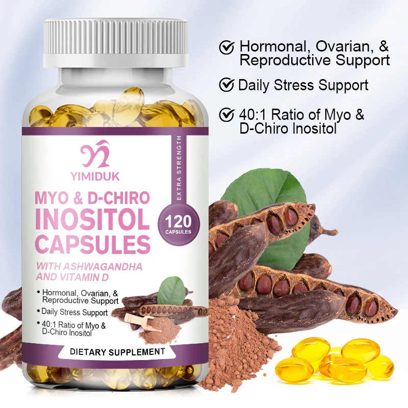 

Myo-Inositol Capsules Supplement & D-Chiro Inositol-Hormone Balance &Healthy Ovarian Support to Regulate Menstrual Cycle