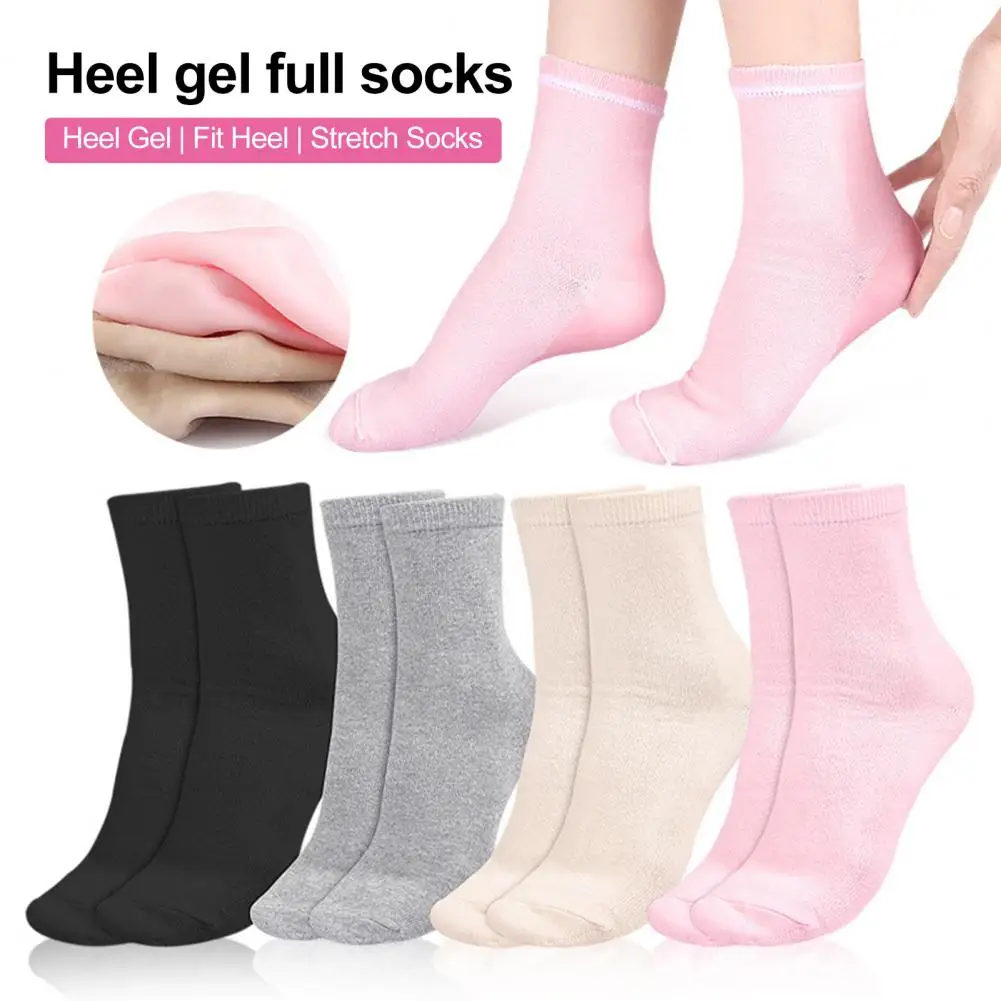 Gel Moisturizing Socks Feet Treatment Silicone Crew Socks Women Foot Spa Pedicure Socks For Dry Cracked Heel Care 젤