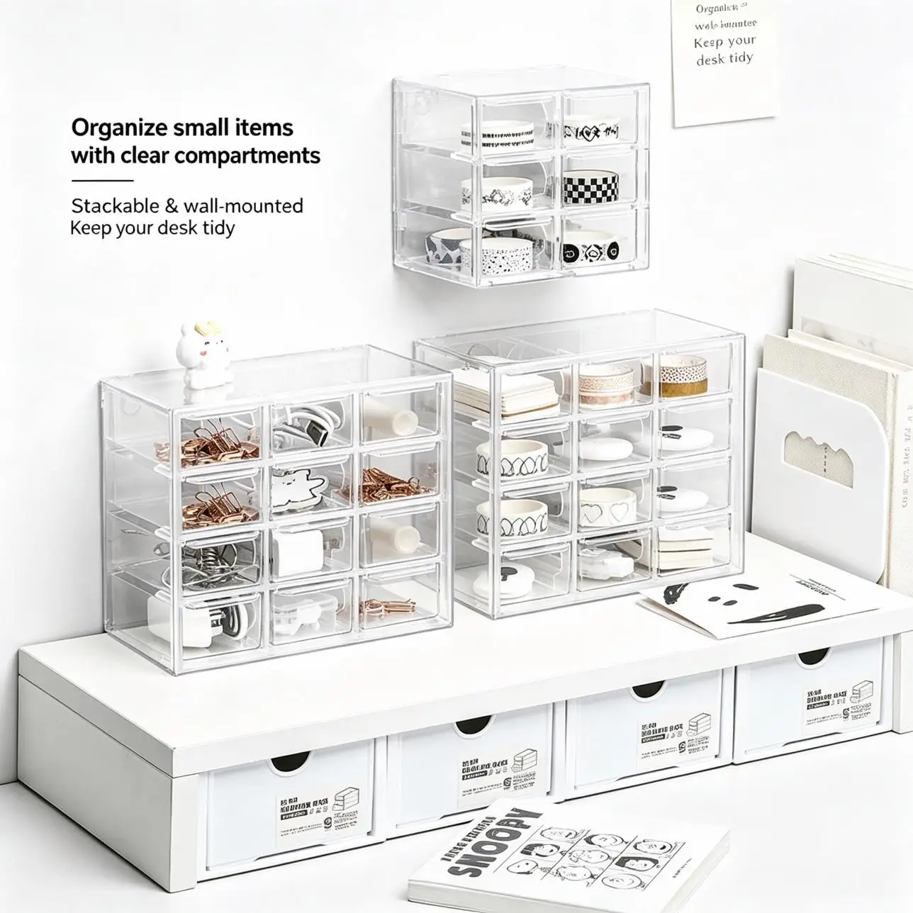 Transparent Desktop Drawer Organizer — Portable Storage Box for Jewelry and Cosmetics