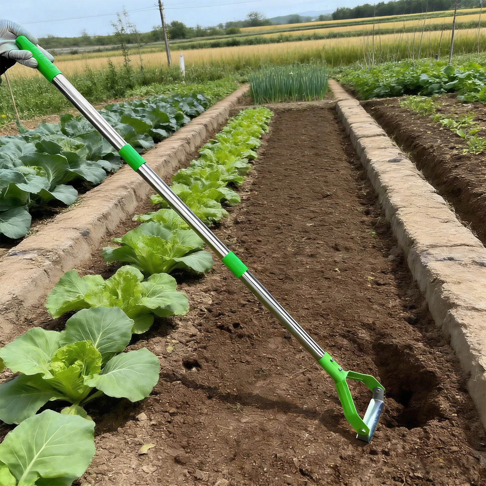 Garden Stirrup Hoe Stirrup Hoe Garden Hoe Heavy Duty Carbon Steel Efficient Scuffle  Hoe for Weeding Gardening