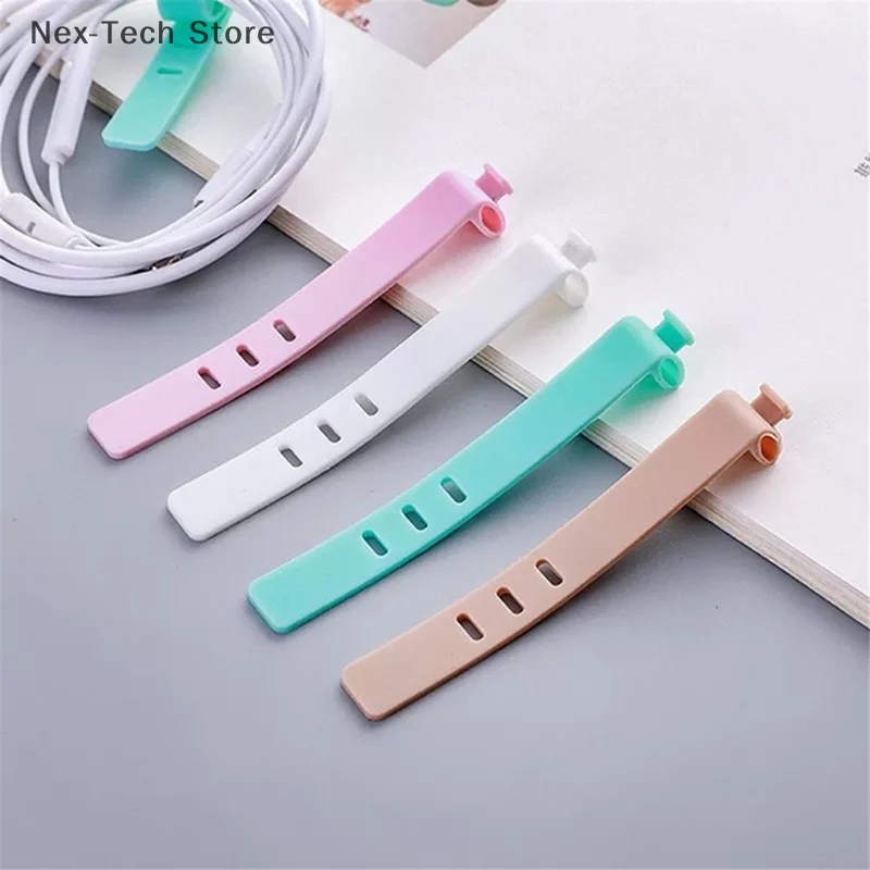 1Pcs Silicone Data Cable Organizer Buckle Wrap Headphone Cord Finishing Buckle Wrap Tie Strap