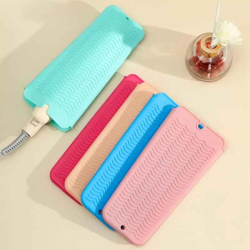 1PC Silicone Hair Curling Wand Cover Hair Straightener Storage Bag Hairdressing Curling Iron Insulation Mat Heat Resistant Pouch