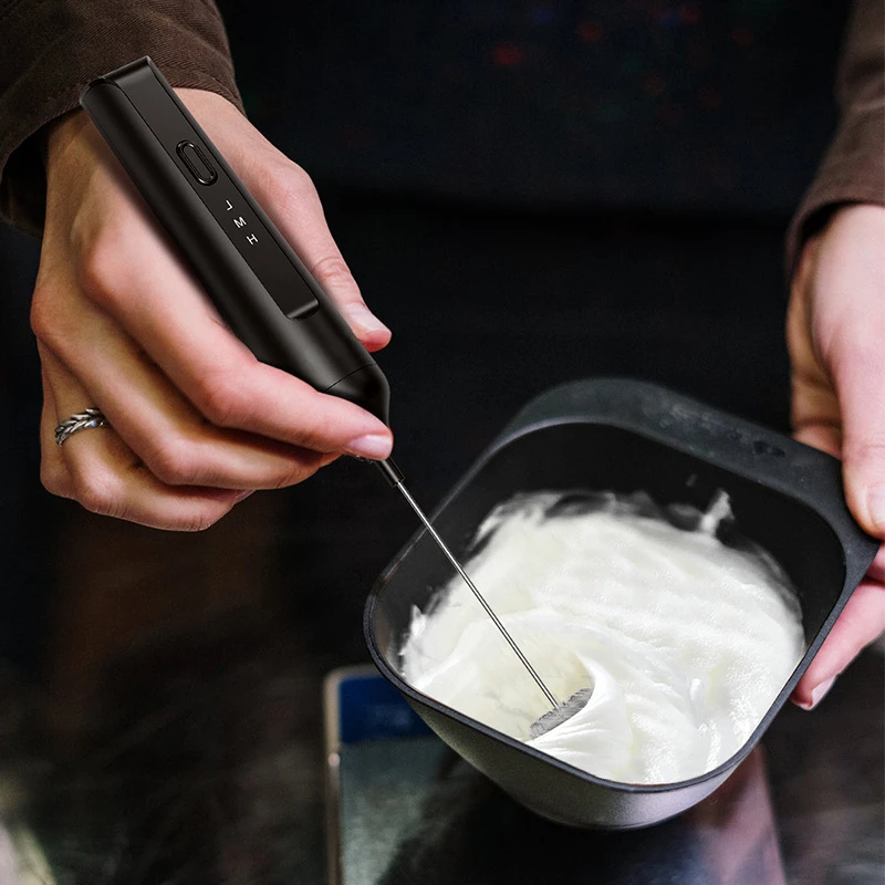 رغوة الحليب الكهربائية الصغيرة المحمولة رغوة خلاط النمام قابلة للشحن USB القهوة Frother خلاط 3-Speed قابل للتعديل خلاط صغير
