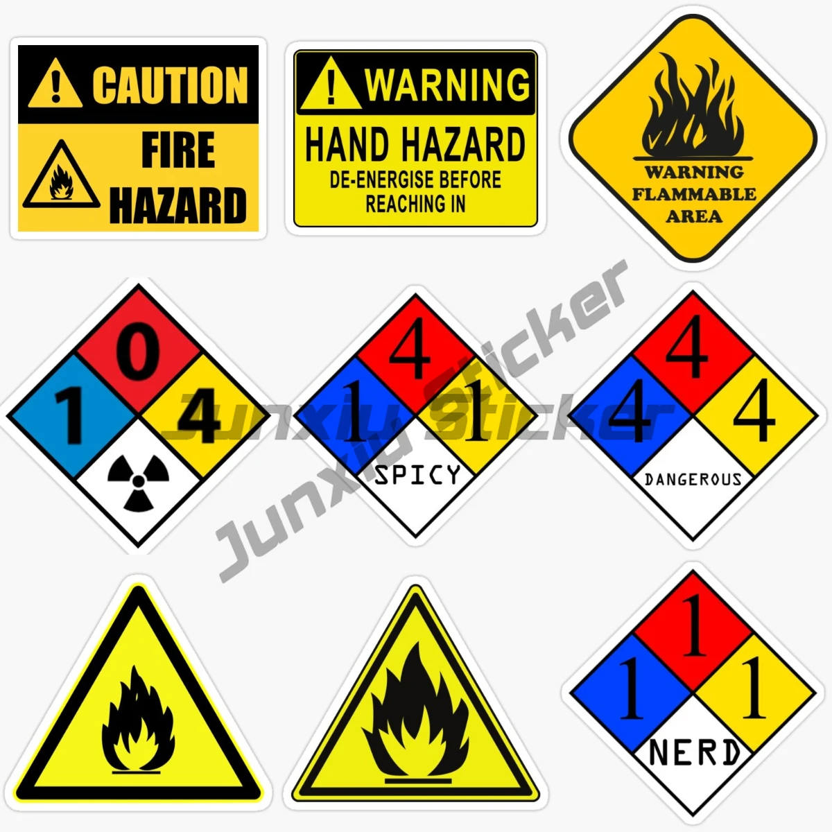 Warning CAUTION AREA CAUTION FIRE HAZARD Vinyl Self-adhesive Car Bumper Window Car Sticker Decor Decal