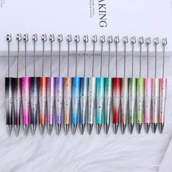 50pcs DIY Creative Starry Sky UV Beaded Ballpoint Pen Glitter Gradient Beaded Pen School Office Supplies Stationery Gift Pens