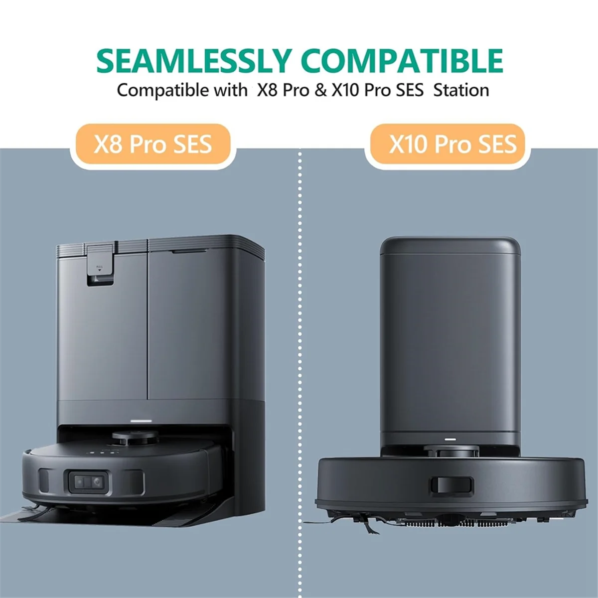 Bolsas de aspiradora AC66 para Eufy X10 Pro Omni, X8 Pro SES, bolsas de polvo para Robot aspirador, bolsas de Base limpia de repuesto