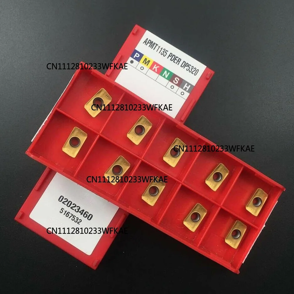 Pack of 10 APMT1135 PDER DP5320 blades, carbide material, suitable for steel BAP 300R