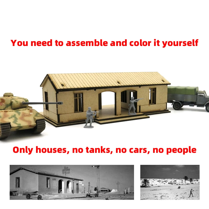 1/35/43/48 1/64 1/72 1/87 HO Maßstab Modellbausatz Miniatur Diorama Architektonisches Gebäude Hausmodell Eisenbahn Unbemaltes Dorf DIY – Detail 7