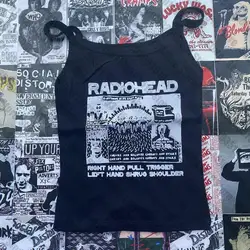 Women's Aesthetic graphics leeveless Tank Tops Vintage Cute Print Grunge Streetwear Crop Tops Y2k Clothes Gothic Girls Corset