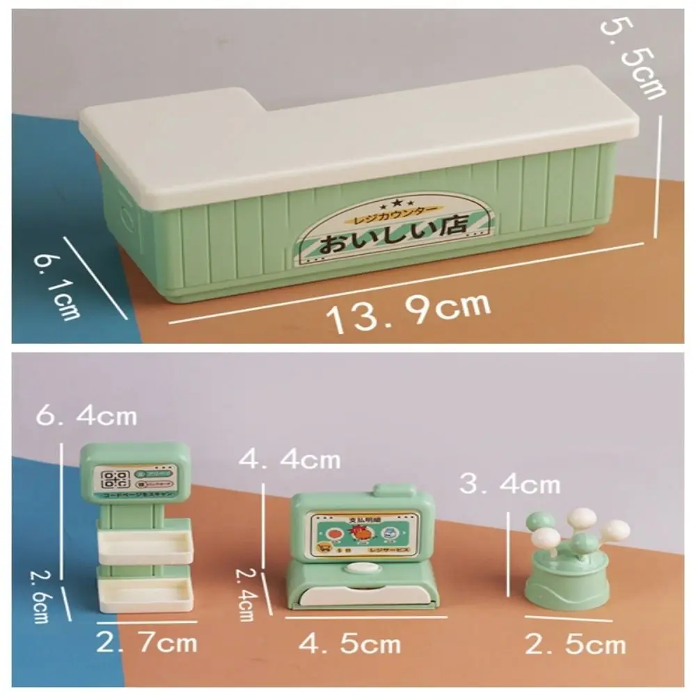 Yazarkasa Dollhouse Minyatür Kasiyer Ödeme Yeniden Kullanılabilir Mini Kasiyer Sayacı Oyuncaklar Simülasyon Lolipop Aperatif Rafı