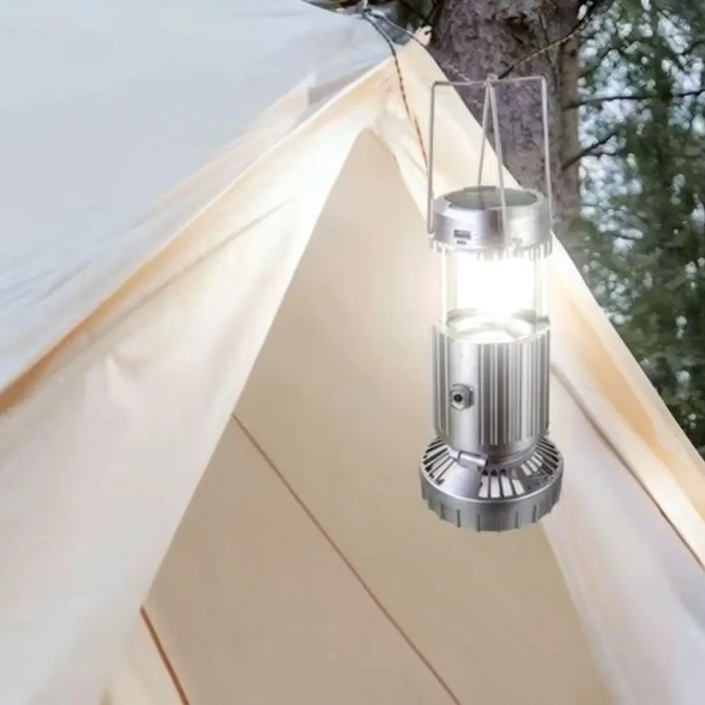 Portable Solar LED Fan Tent Light Camping Lantern Rechargeable Outdoor Emergency Lighting Lamp Hiking Picnic Accessory