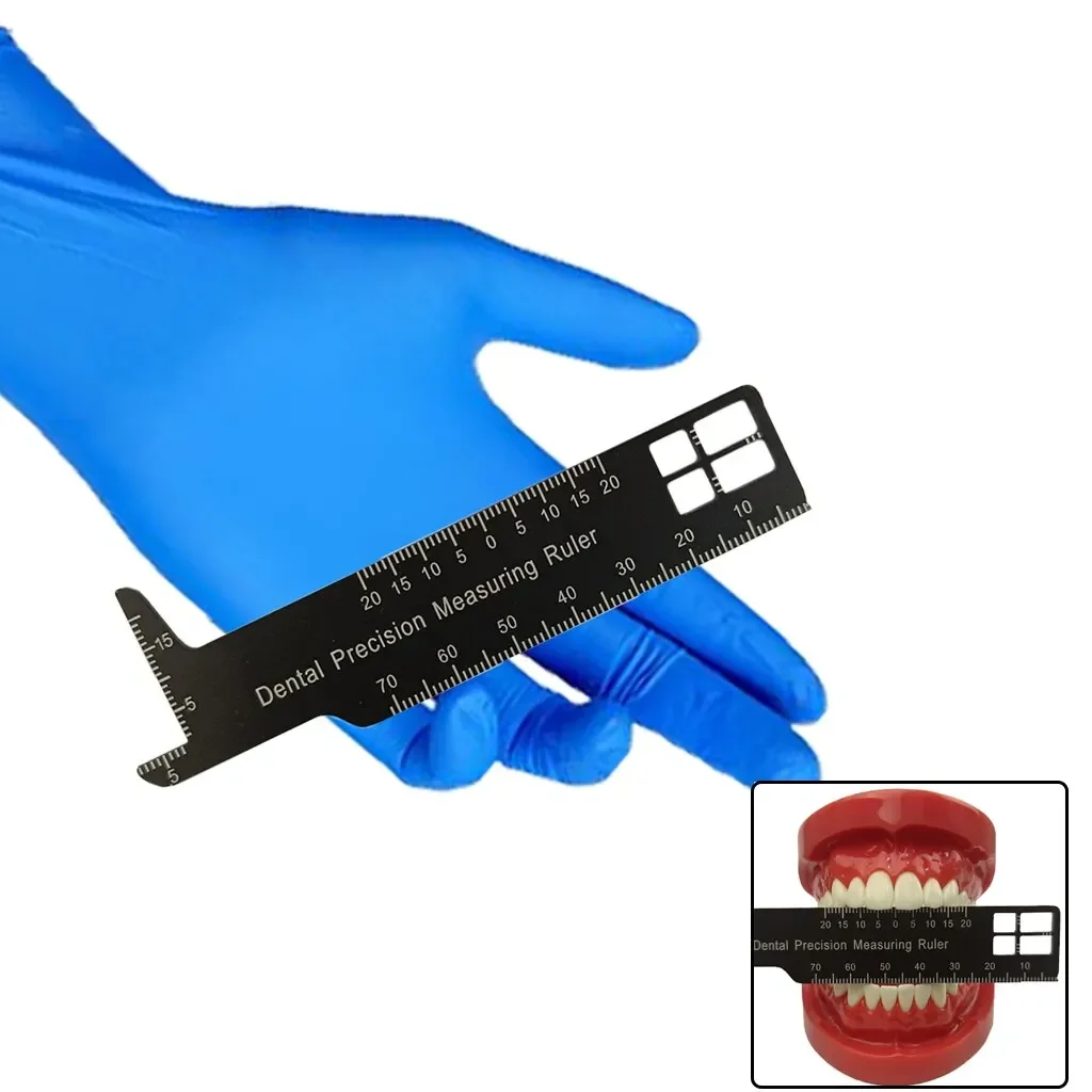 Dental Precision Measuring Ruler Orthodontic Tooth Gap Photography Medical Tool Aluminium Alloy Dentistry Measure Gauge