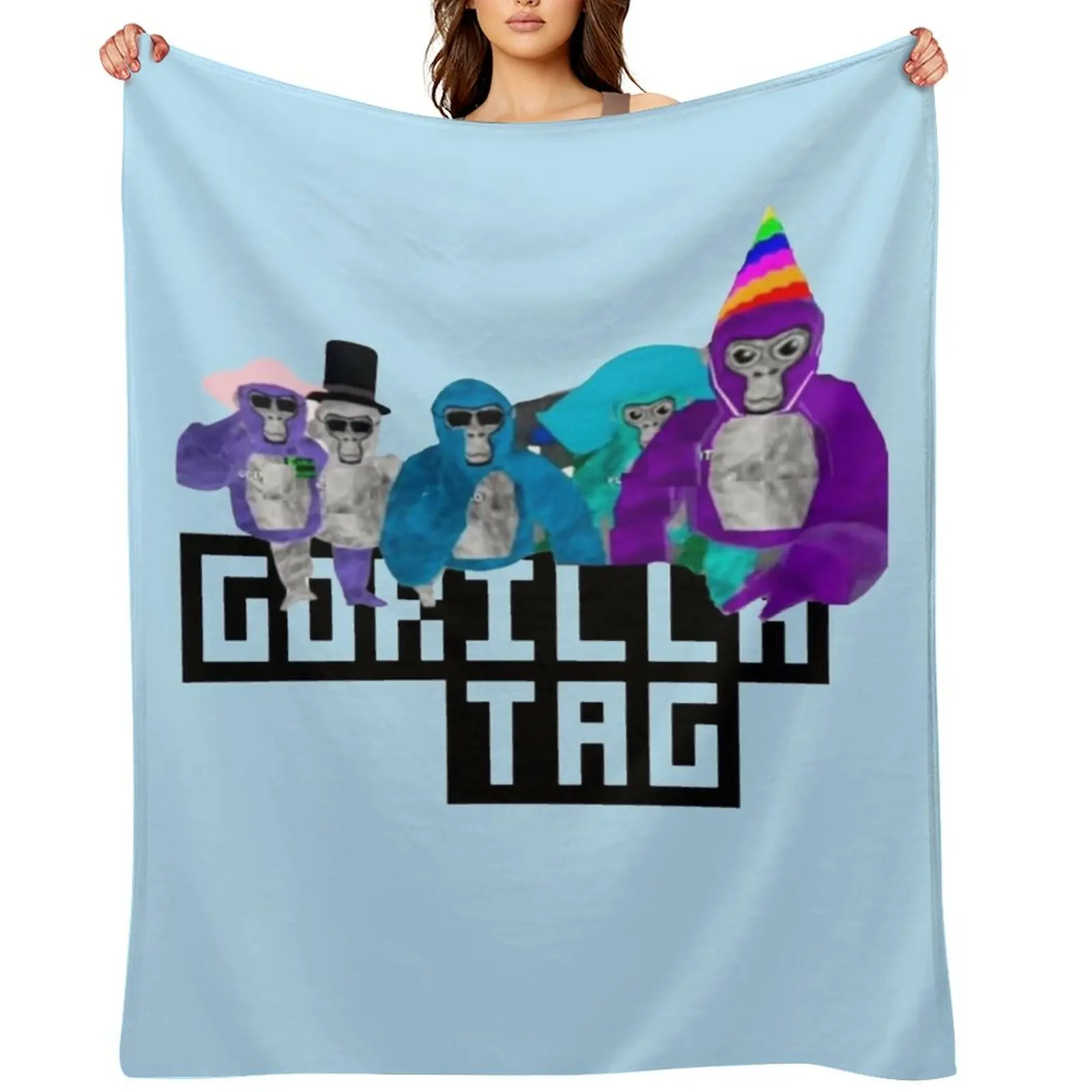 

Gorilla Tag Party Time Brithday Gang Gorilla Tag Merch Unisex Tshirt Blend Hoodie Long Sleeve Crewneck Sweatshirt Throw Blanket