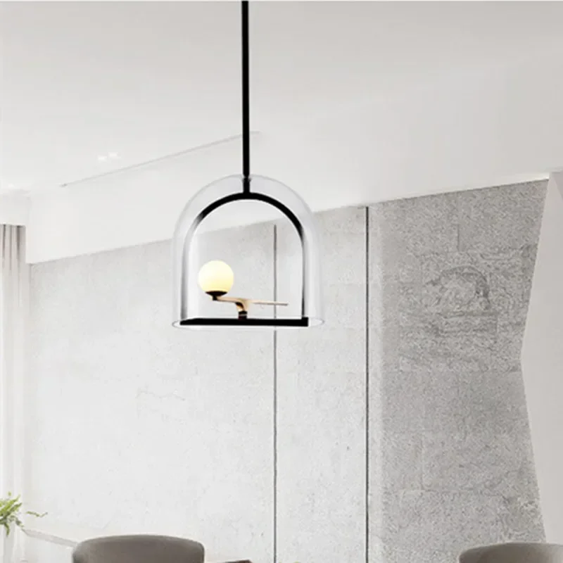 

Nordic metal pendant light time minimalist bird Yanzi Suspension lamp creative personality line design pendant lighting