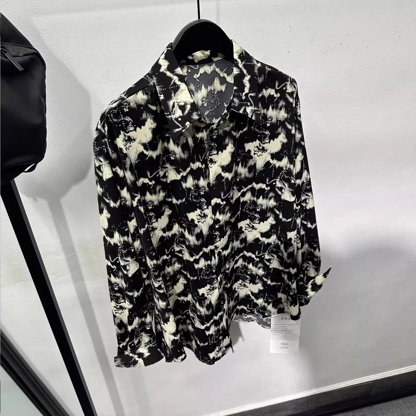 Men Casual Shirts Gothic Style Men's Clothing Spring Male High Street Autumn Black Shirts