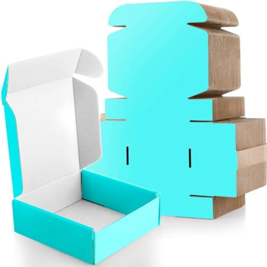 

100 Pcs Small Shipping Boxes 6 x 6 x 2 Inch Christmas Gift Shipping Corrugated Cardboard Mailing Boxes for Small Business Cardb