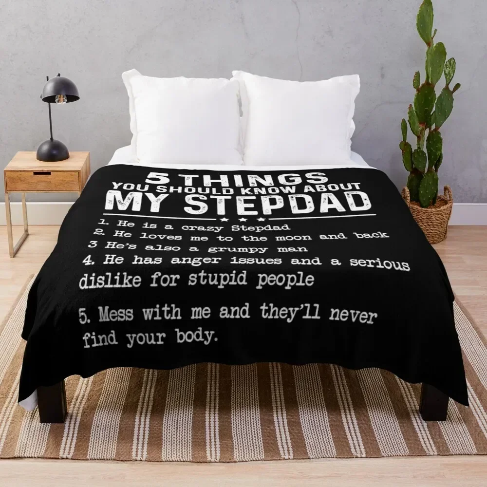 

5 Things You Should Know About My Stepdad Father's Day Throw Blanket Flannel Fleece Soft Warm Throw Blanket