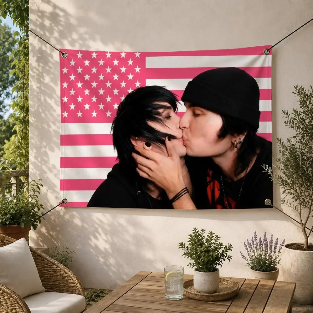 Alternative Edgy Jake Webber And Johnnie Decorative Flag Banner for Outdoor Garden Yard Camping Party Home Wall Hanging Decor