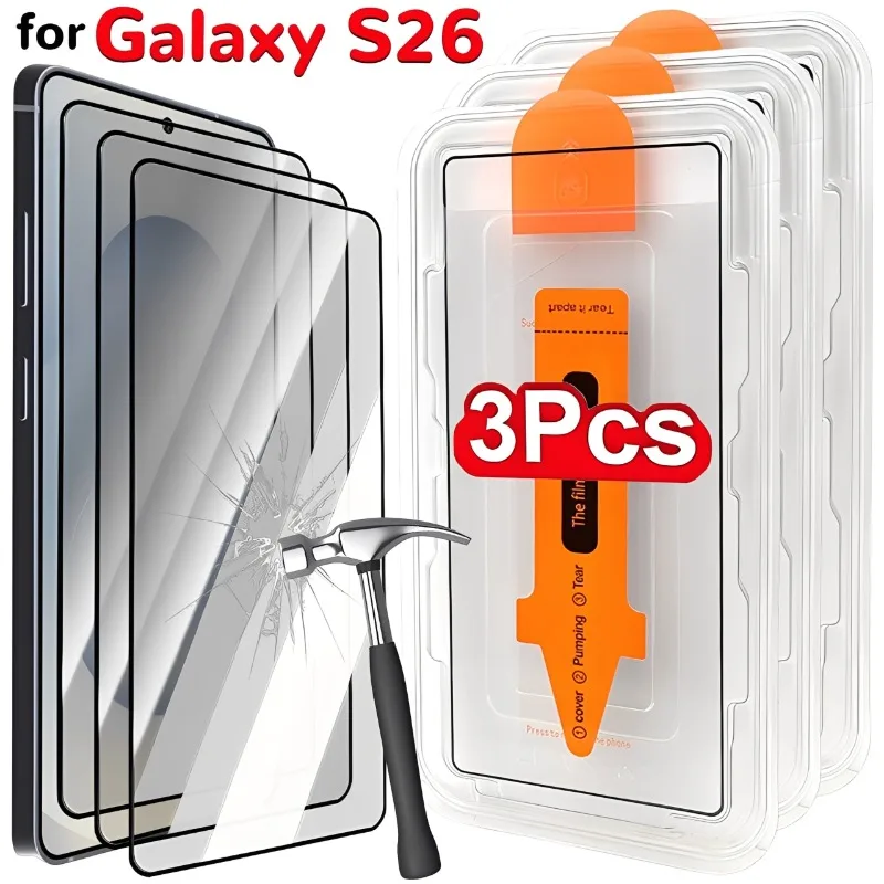 1-3PCS One Click Privacy Tempered Glass for Samsung Galaxy S26 Plus S26 Dust Free for Galaxy S26 Ultra HD Screen Protector