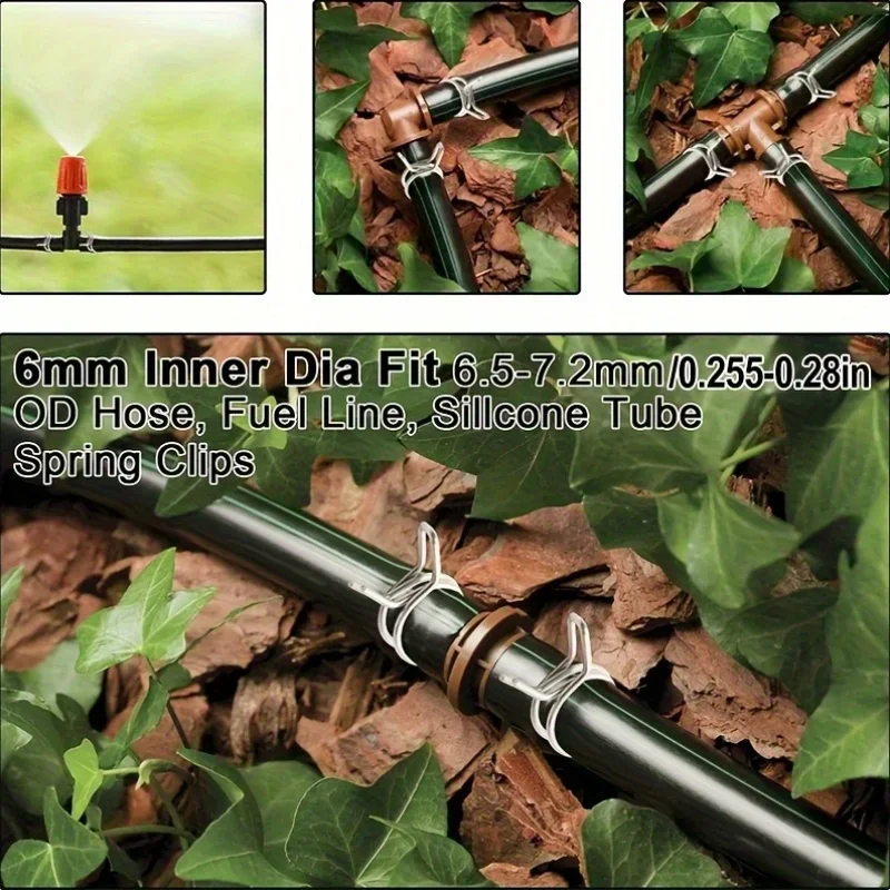 100 قطعة 1/4 بوصة الفولاذ المقاوم للصدأ مقاطع الري الثقيلة الصدأ واقية خرطوم موصلات مزرعة إلى حديقة تسرب طقم تصليح