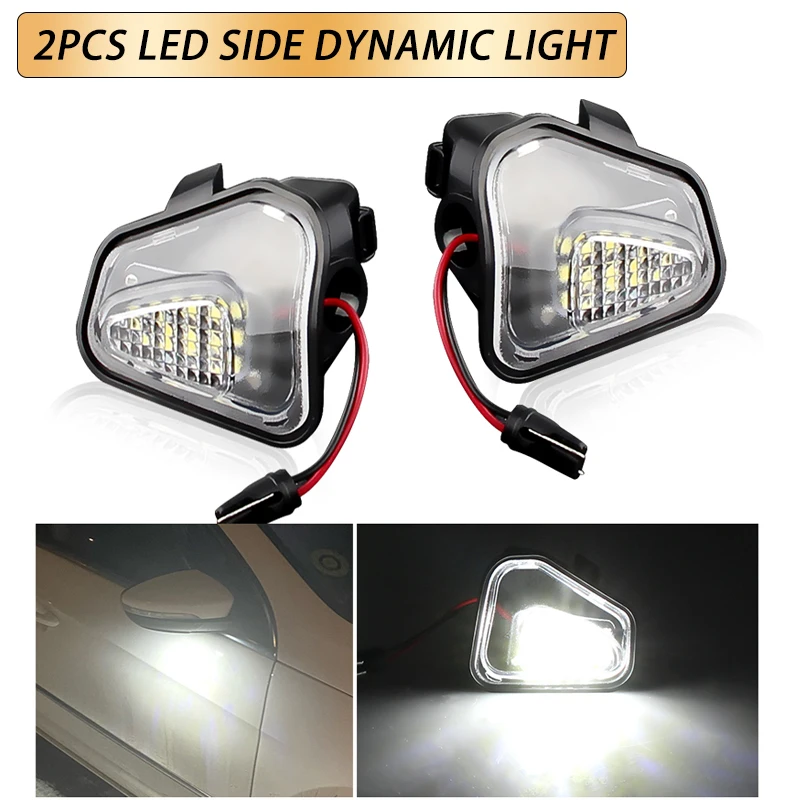 2PCS LED Side Mirror Puddle Lights Lamp No Error For Volkswagen VW Passat B7 Alltrack Variant 3C B7 EOS CC Scirocco Jetta