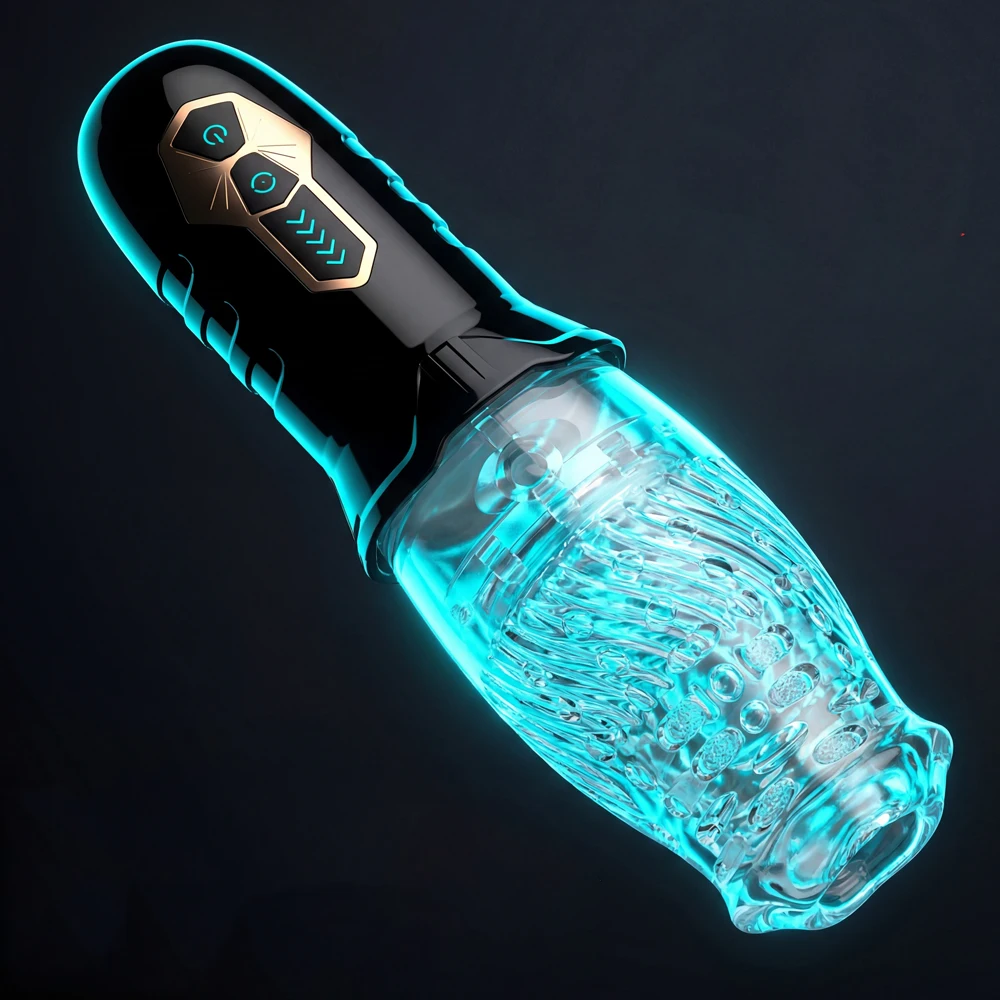 telescopic rotation male masturbator Automatic Male Masturbator Telescopic Rotation Vibrating Man Masturbation  Cup Simulation Blowjob Piston Adult Supplies