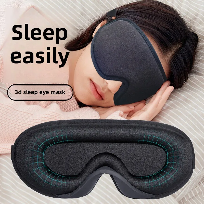

3D Contoured Sleep Mask - Breathable Light-Blocking Eye Cover with Ergonomic Nose Design for Travel, Night Rest & Relaxation