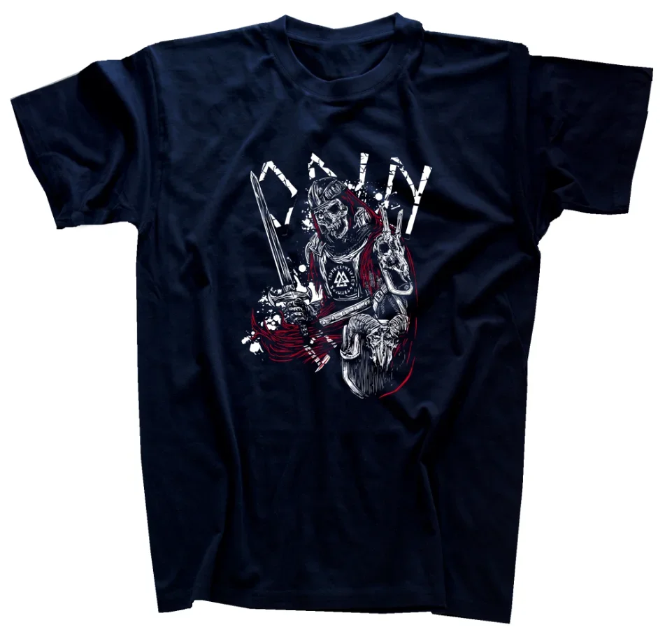 Nordic warriors Father of Gods Germanic Vi king Skull Warrior Valhalla T-Shirt 100% Cotton O-Neck  Short Sleeve Mens T-shirt