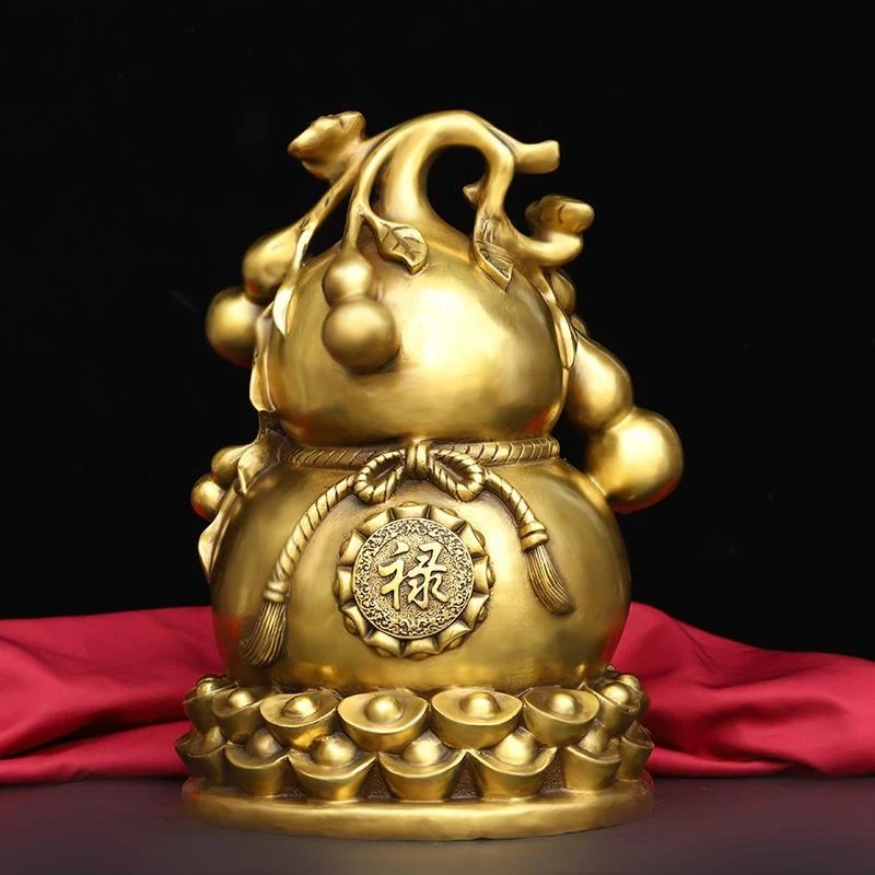 Copper And Prosperity, Gourd Symbolizing High Rise Of Fortune, Suitable For Placement In The Entrance Hall, Li