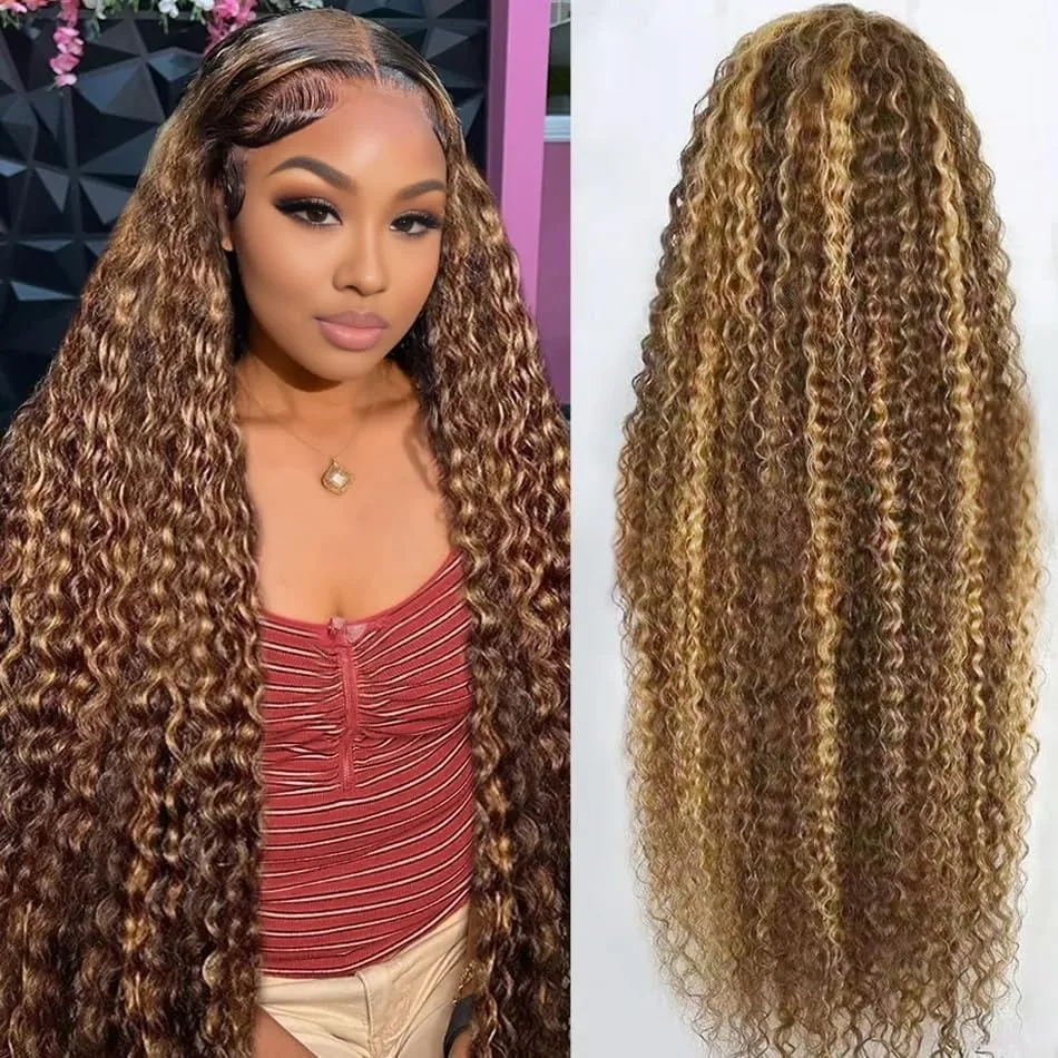 

13x6 Deep Wave Lace Front Wigs 40 Inch 13x4 Lace Frontal Human Hair Wig 200% Density Pre Plucked Water Wave Curly Wigs for Women