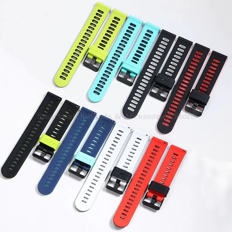 20mm 22mm Silicone Watch Strap for Garmin Fenix 6/5 Plus Vivomove 4 Bracelet for Huawei Watch Gt2/3 for Amazfit GTR 2 Wrist Band