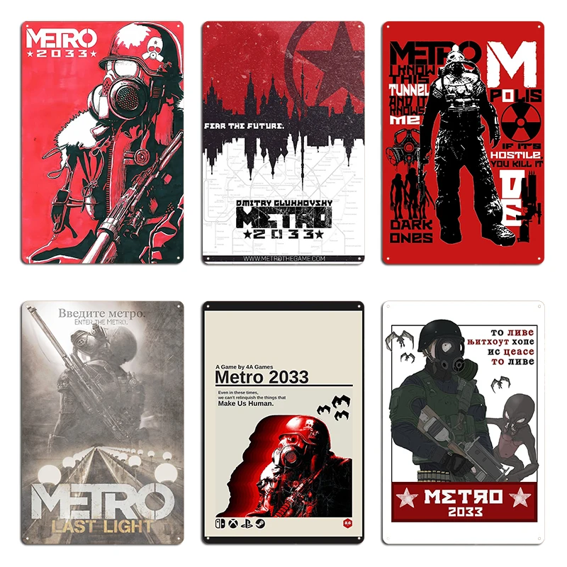 Metro 2033, carteles de Metal personalizados, carteles de chapa para Club, Bar, Club, Metro