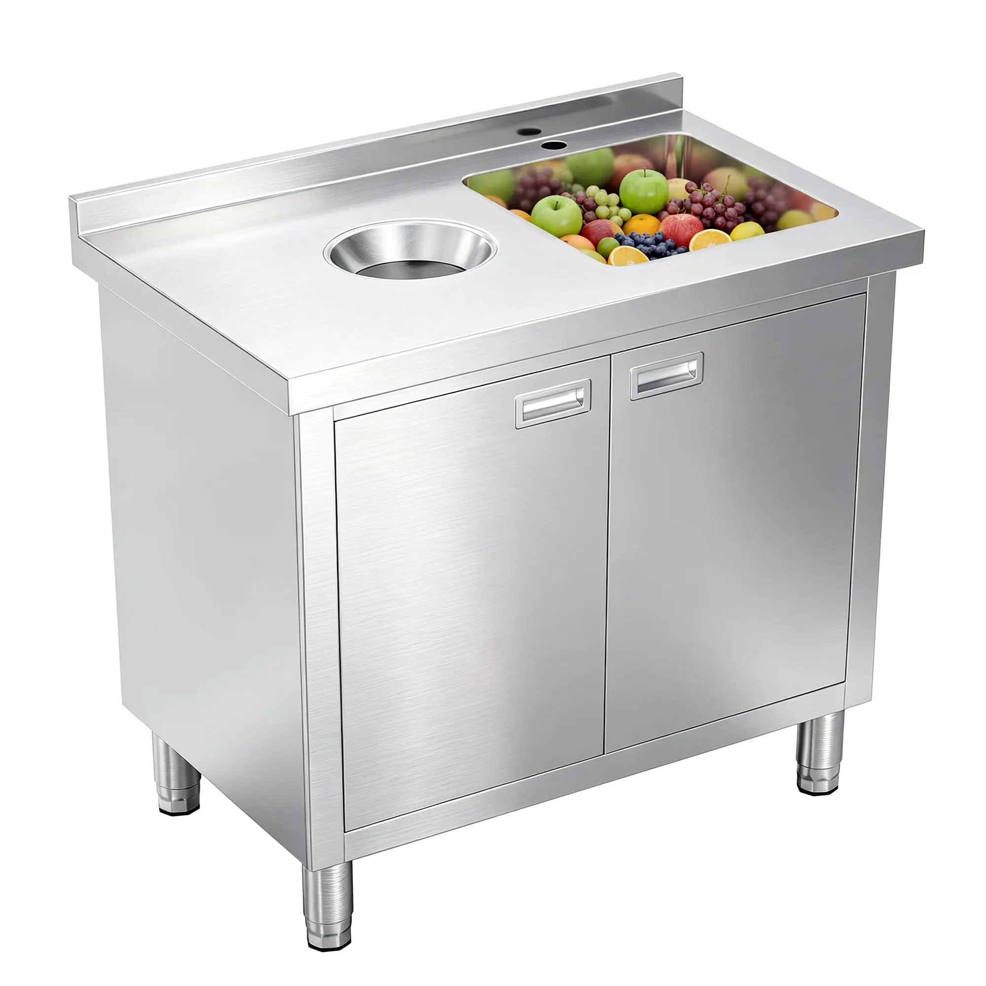24x36 Inch Stainless Steel Utility Sink Cabinet