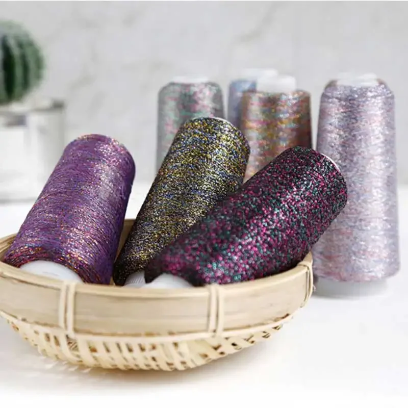 Generic Sparkle Shiny Metallic Yarn Thread 50g Roll 2500m Thin Gold Silver For DIY Knitting Sewing Sweater Craft Accessories