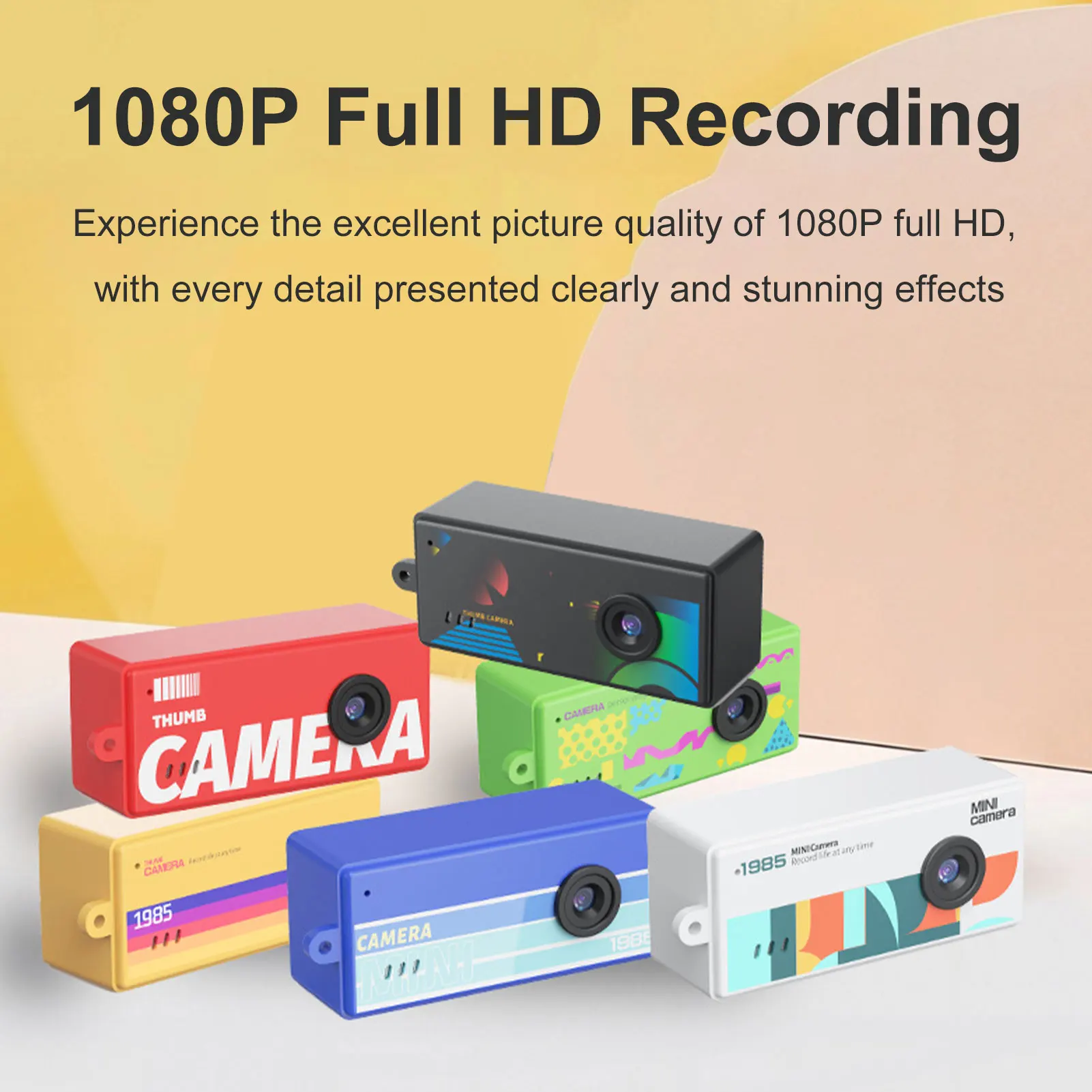 Small Digital Camera Keychain 0.96 Inch Screen 1080P Video 5 Retro Filters 130° Wide Angle Camera for Travel Party