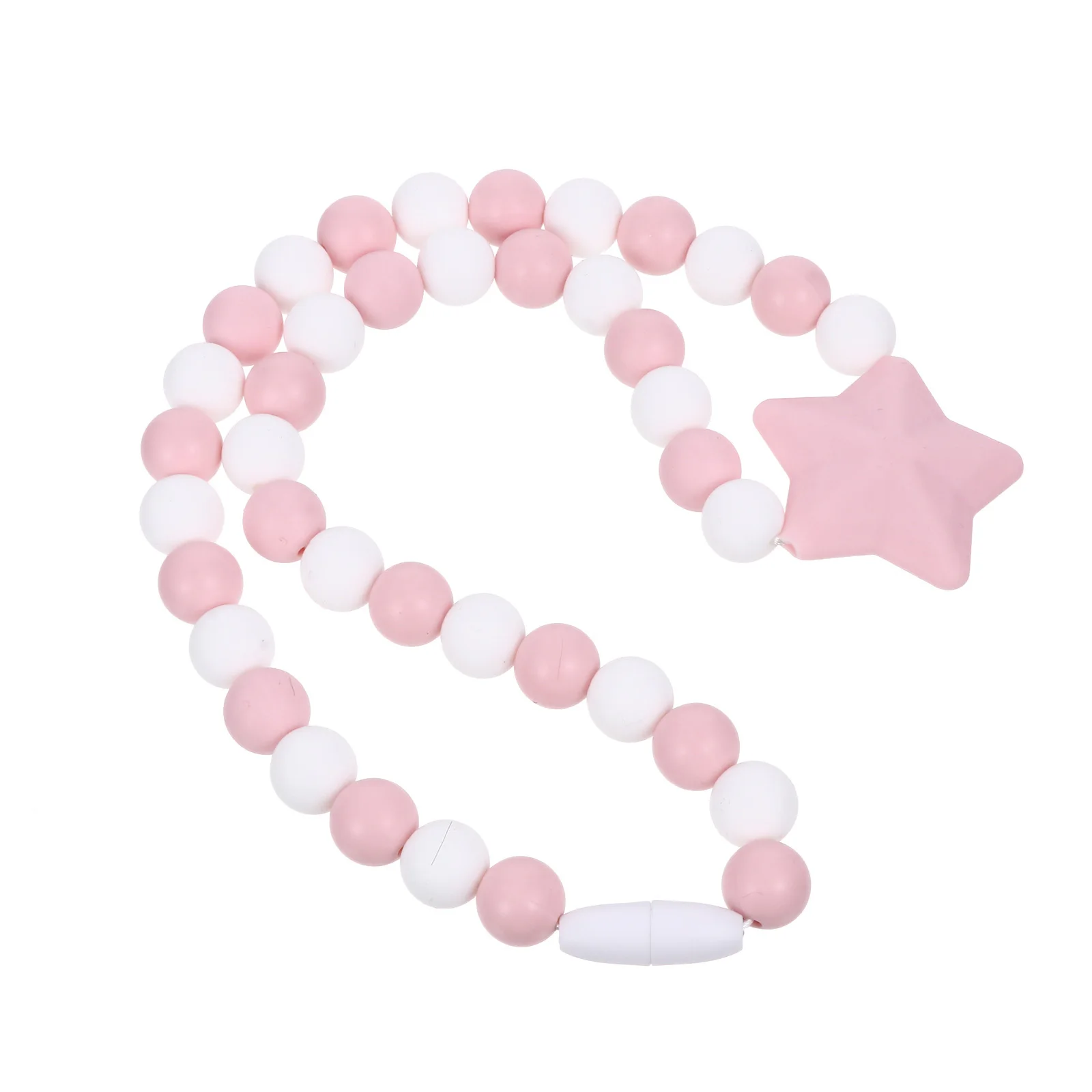 Collana per dentizione con stella in silicone, regolabile, resistente alla masticazione, sollievo molare sensoriale per neonati, neonati, bambini piccoli, regalo per la cura dei neonati