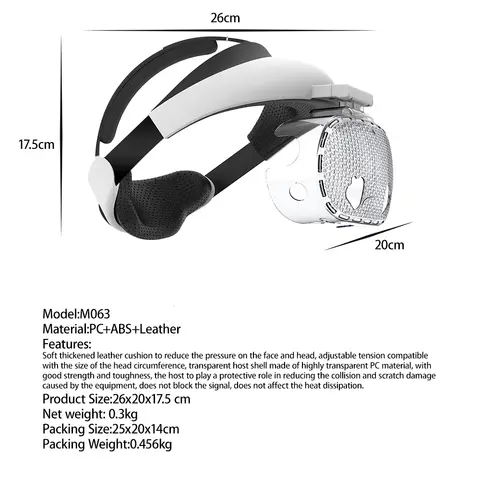 For Quest 3S Elite Head Strap + Ventilated PC Front Cover，Cooling Protection Kit for Meta Quest 3S VR Accessories