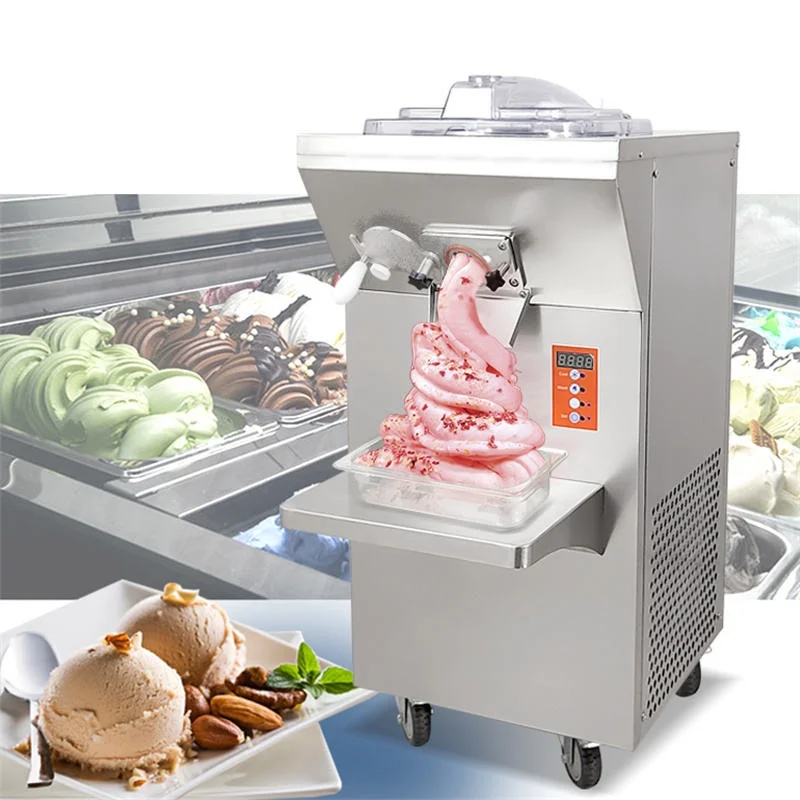 Commercial Italian Vertical Movable Stianless Steel Hard Ice Cream Maker Machine Price Making  Hard Ice Cream Machines For Food