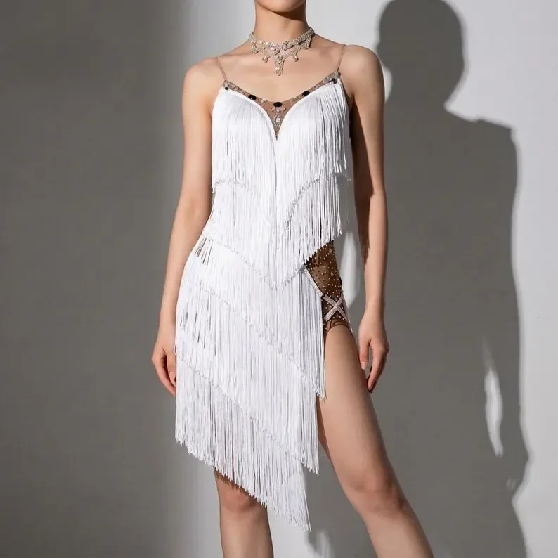 Prom Dance Short Skirt Fringed Clothes Womens 2026 Latin Dresses Sexy Girls Samba Suit Elegant Dancewear Practice Stage Costumes