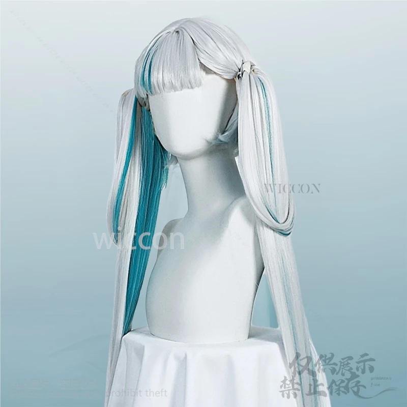 Anime Game Wuthering Waves Cosplay Jinhsi Lake Blue Mixed Long Wig Synthetic Cos For Halloween Christmas Party Woman Girls Cos