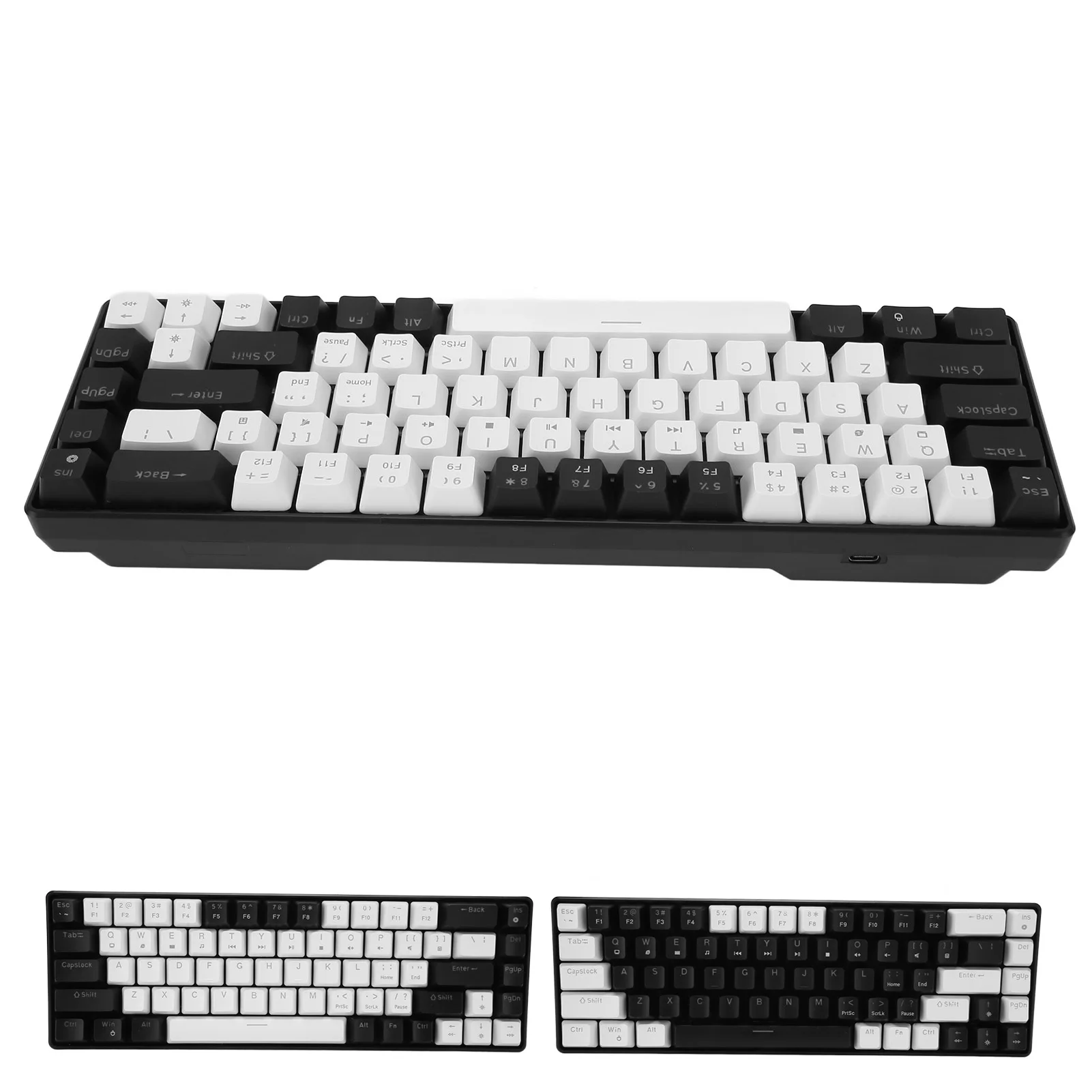 V800 68 Key Mechanical Keyboard RGB Light Double Color Gaming Keyboard for Home Dormitory Internet Bar