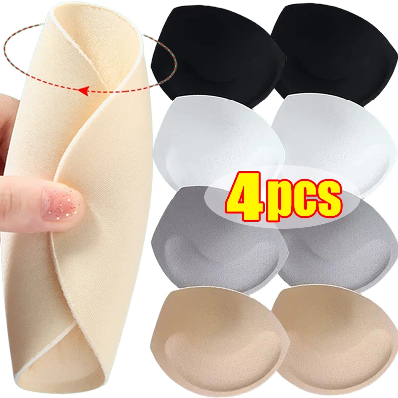 2/4pcs Bra Pads Soft Sponge Women\'S Casual Bra Pad Sports Bikini Pads Yoga Bra Swimsuit Bralettes Nursing Bras Inserts Soft