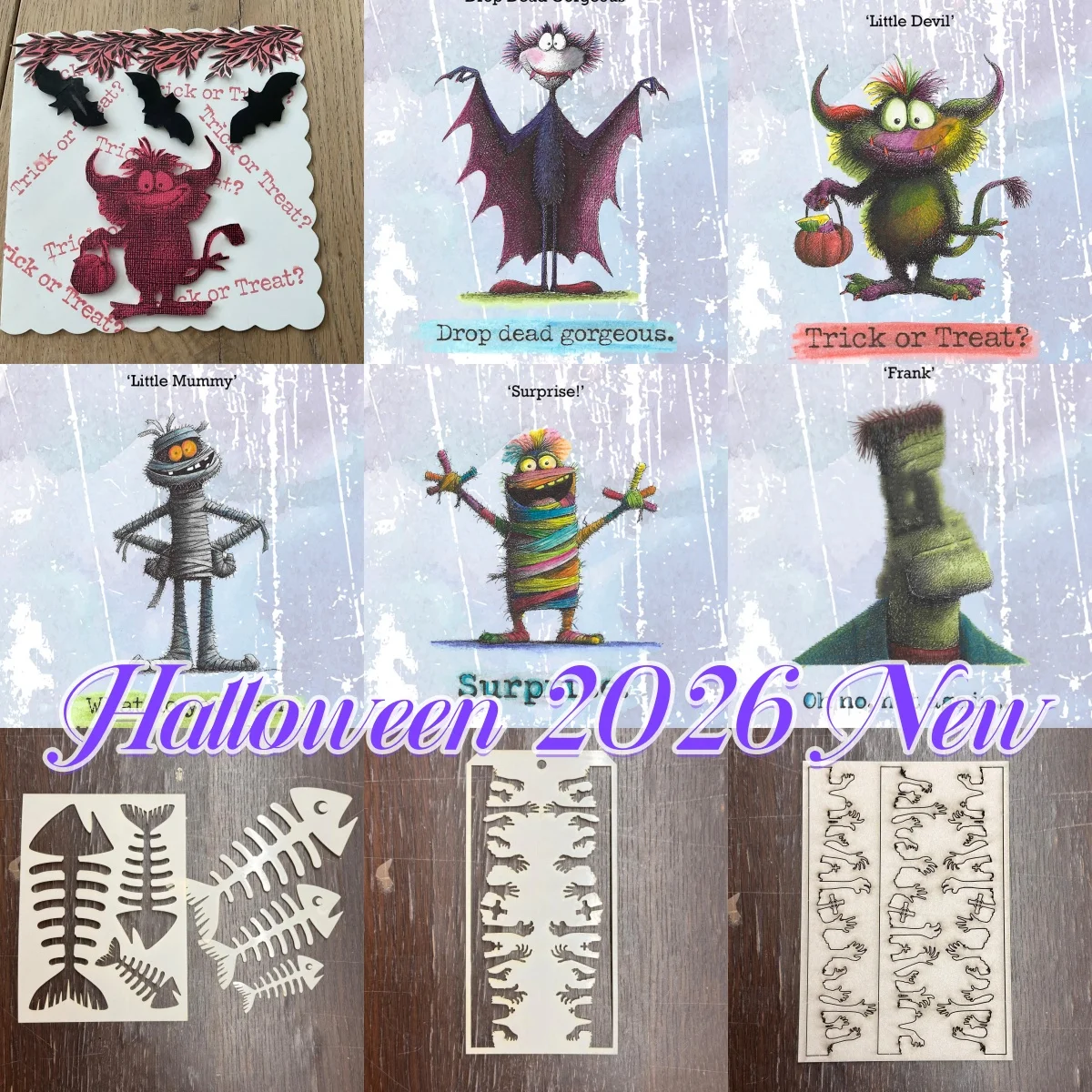 August 2026 New Halloween Devil Mummy Fish Bones Clear Stamps Stencil For DIY Decorating Scrapbook Diary Embossing Template