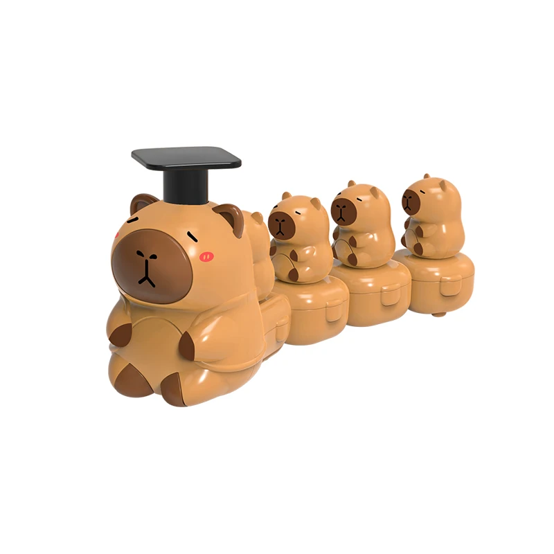 Carro de inércia movido a fricção para crianças – adorável veículo de brinquedo push-and-go com design animal de capivara, passeio divertido para ambientes internos e externos