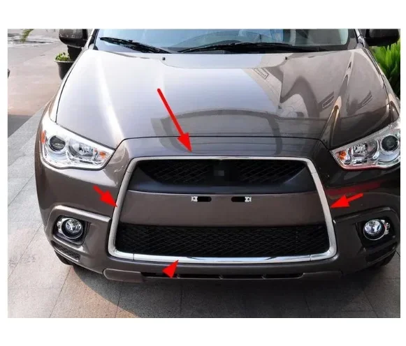 

For Mitsubishi ASX 2010 2011 2012 Dh ABS Chrome Grille Trim Around Racing Grills Light Bar Trim