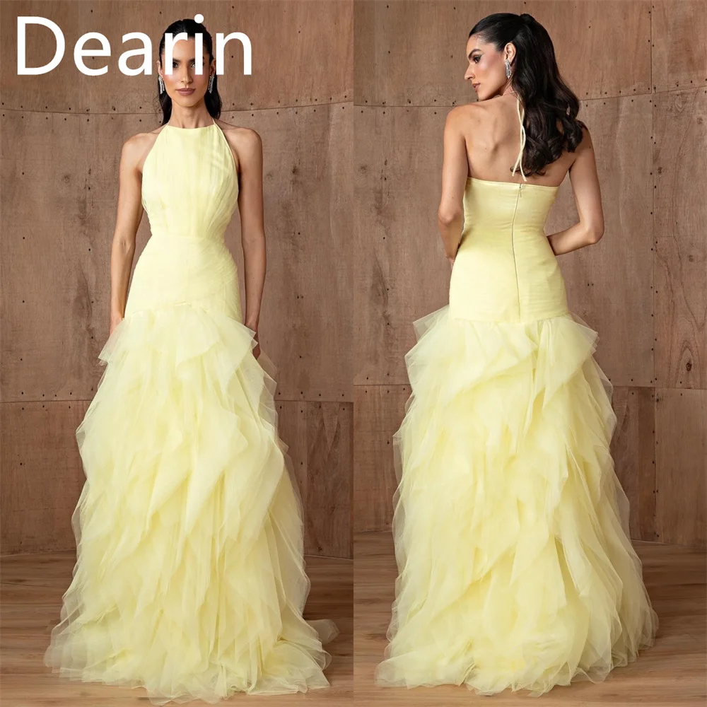 

Customized Evening Gown Prom Formal Dress Dearin Scoop Neckline A-line Floor Length Skirts Bespoke Occasion Dresses Women